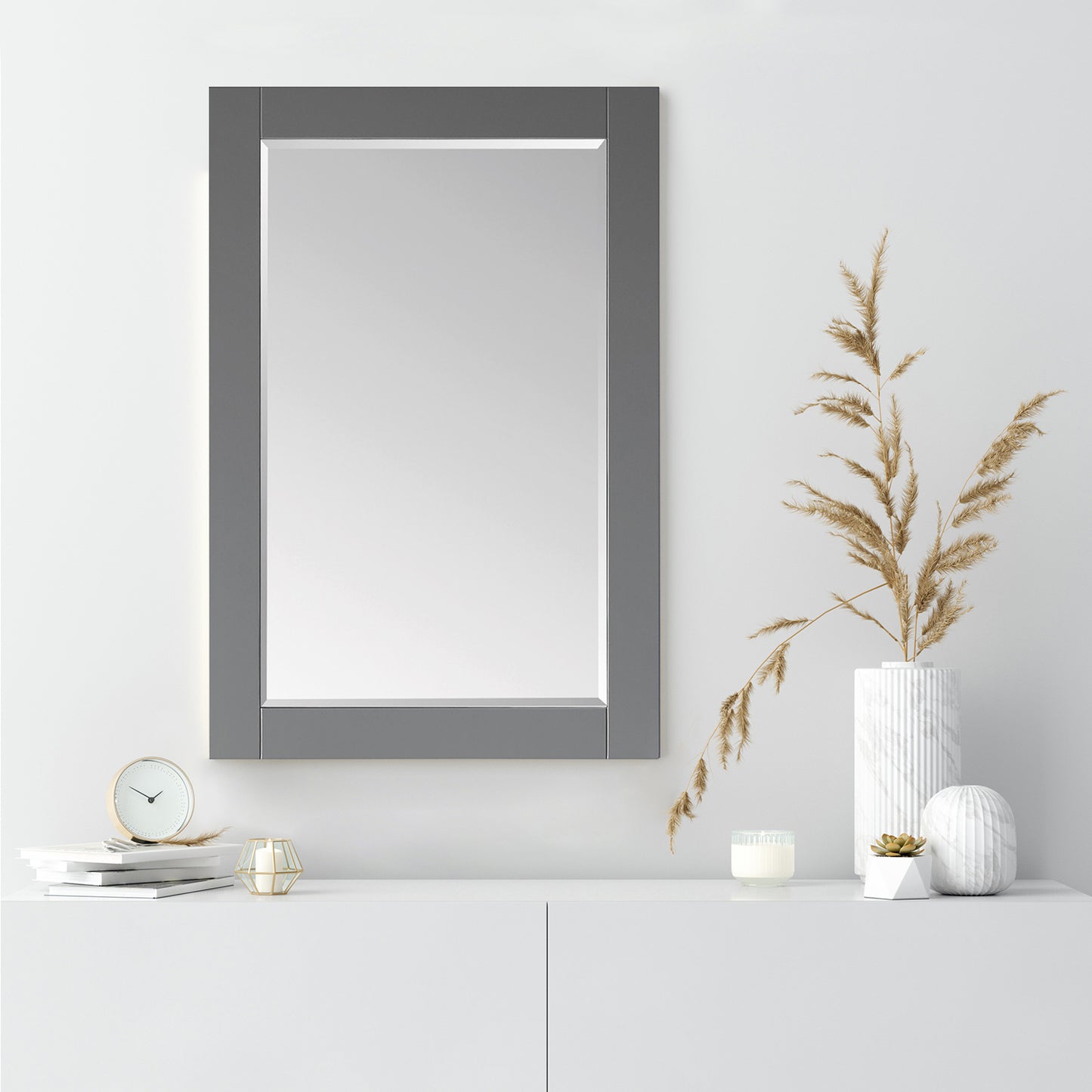 Ivy 24" Rectangular Bathroom Wood Framed Wall Mirror
