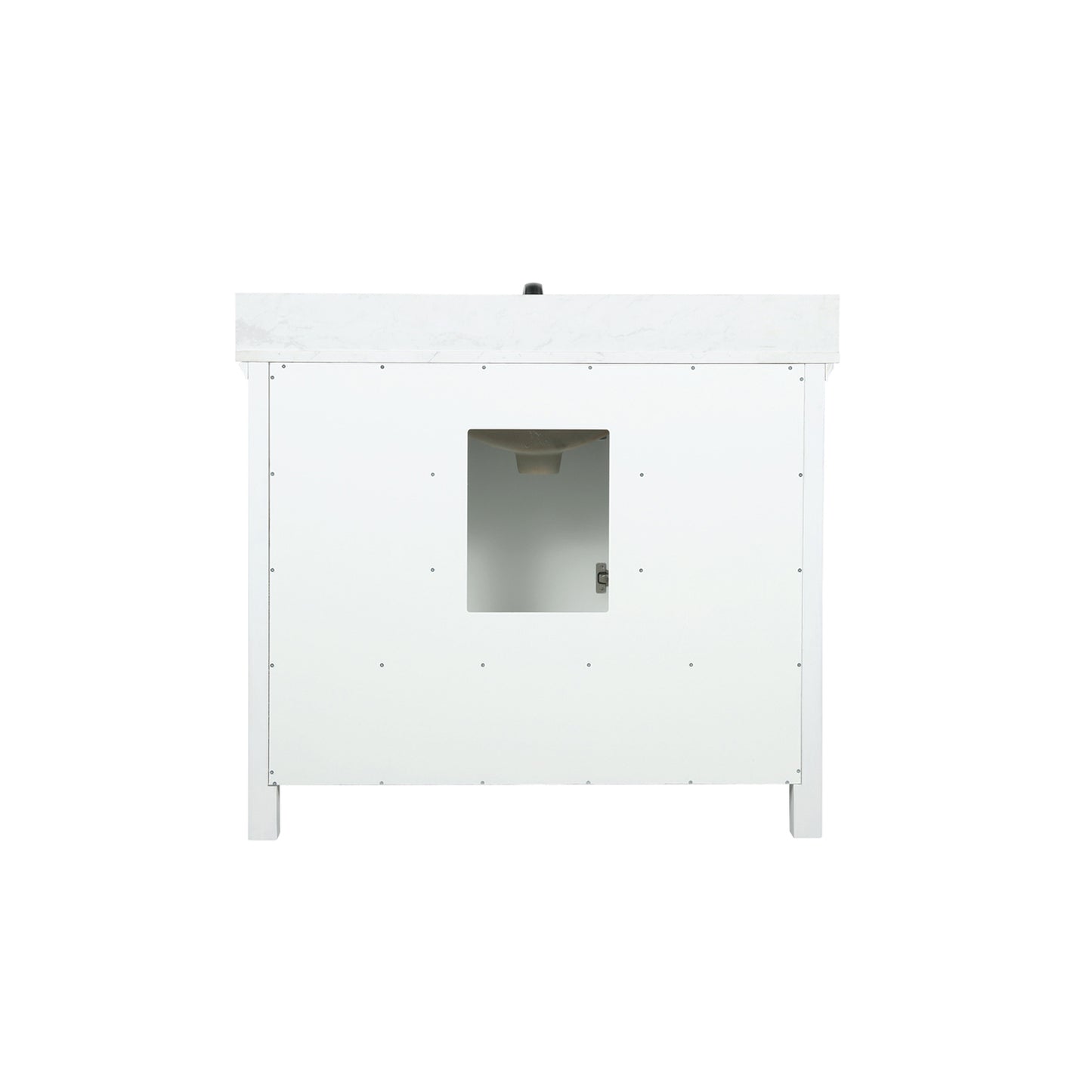 Isla 42" Single Bathroom Vanity Set in White and Aosta White Composite Stone Countertop without Mirror