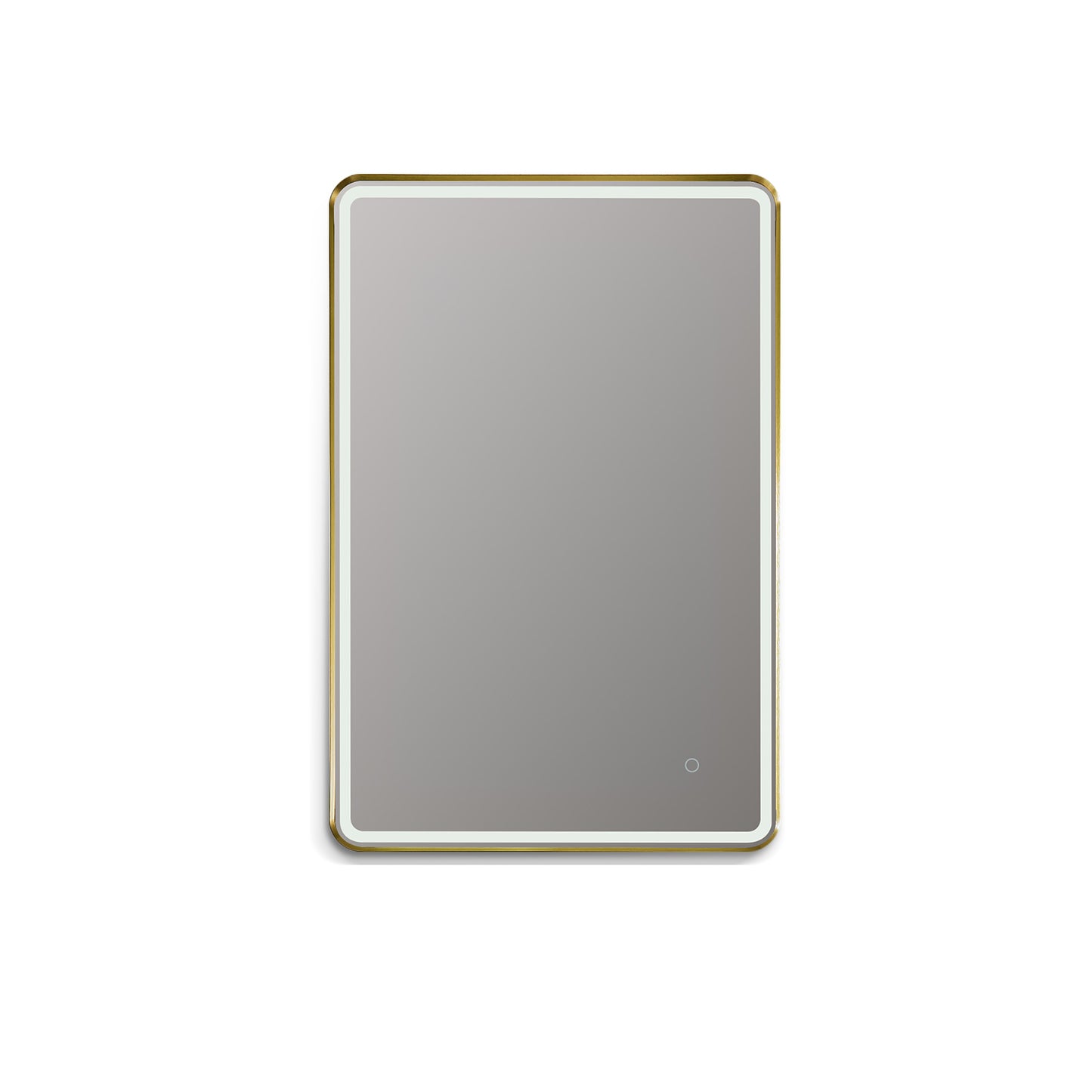 Viaggi Rectangle 24" Framed in Brushed Gold Modern Bathroom/Vanity LED Lighted Wall Mirror