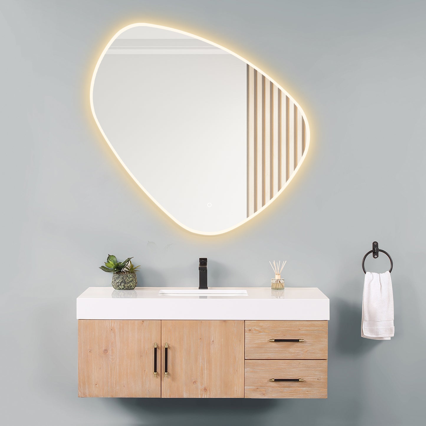 Rasso Novelty  47" Frameless Modern Bathroom/Vanity LED Lighted Wall Mirror