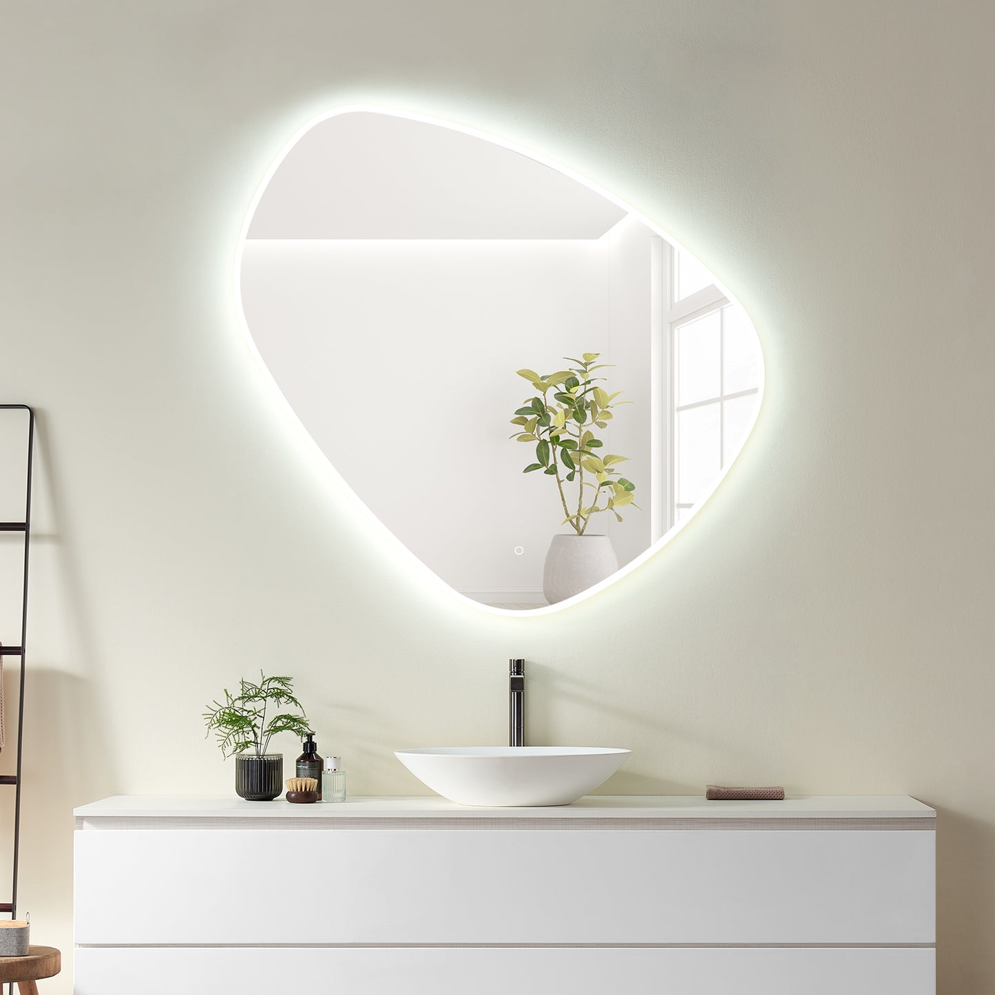 Rasso Novelty  47" Frameless Modern Bathroom/Vanity LED Lighted Wall Mirror