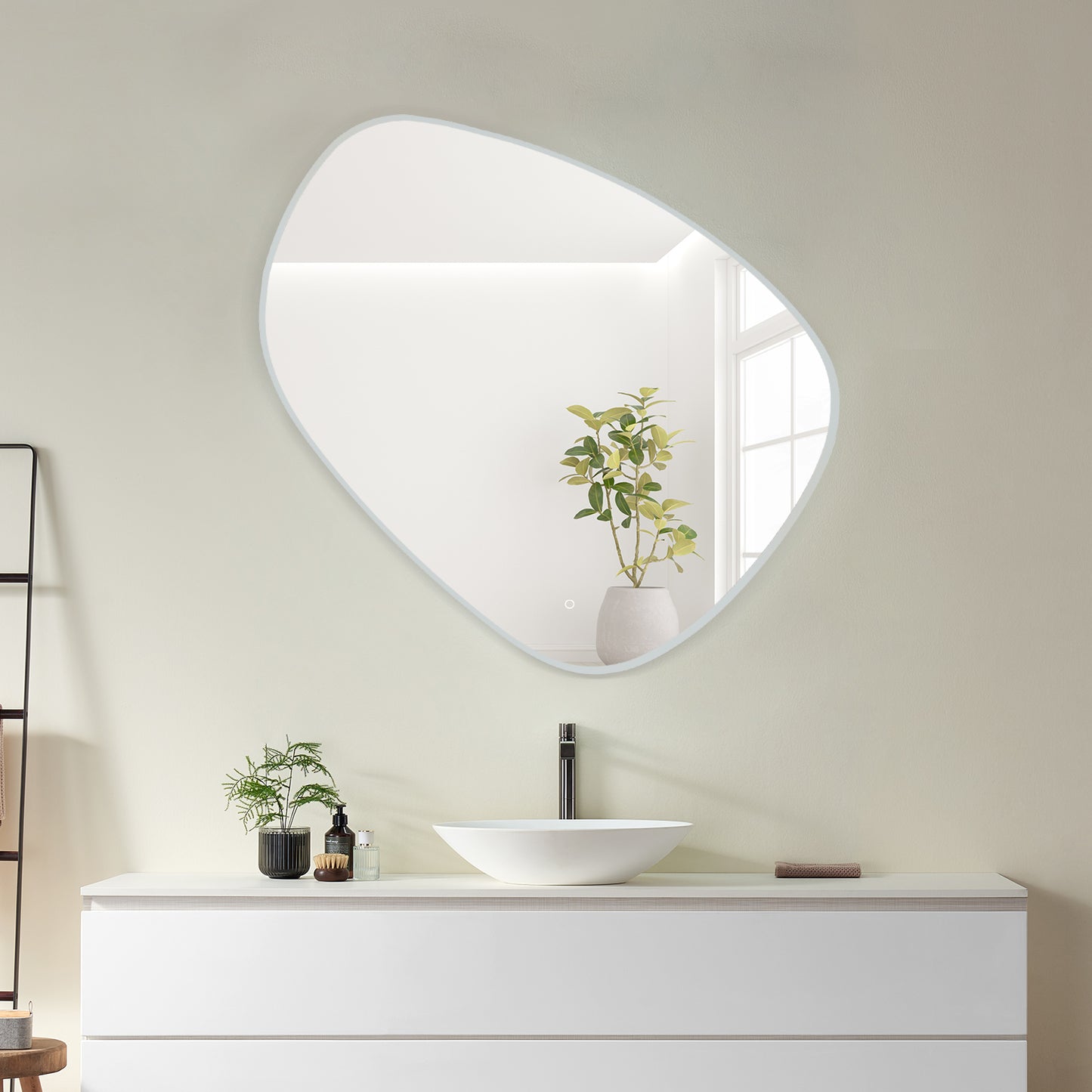 Rasso Novelty  47" Frameless Modern Bathroom/Vanity LED Lighted Wall Mirror