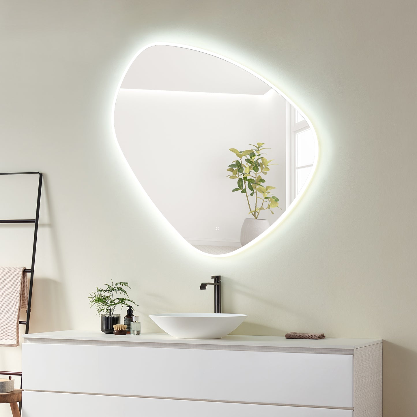 Rasso Novelty  47" Frameless Modern Bathroom/Vanity LED Lighted Wall Mirror